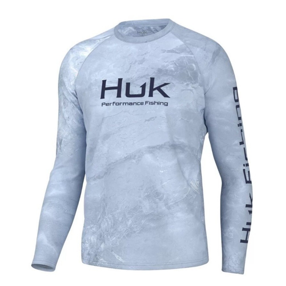 Huk Pursuit Crew Men's Tech Shirt,‎ Mossy Oak CW Arctic, Medium M New! NWT $50
